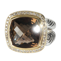 Yellow Gold & Sterling Silver Smokey Quartz and Diamond Albion Ring