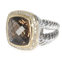 Yellow Gold & Sterling Silver Smokey Quartz and Diamond Albion Ring