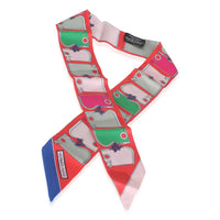 Grenadine Vert Rose Silk Camails Twilly