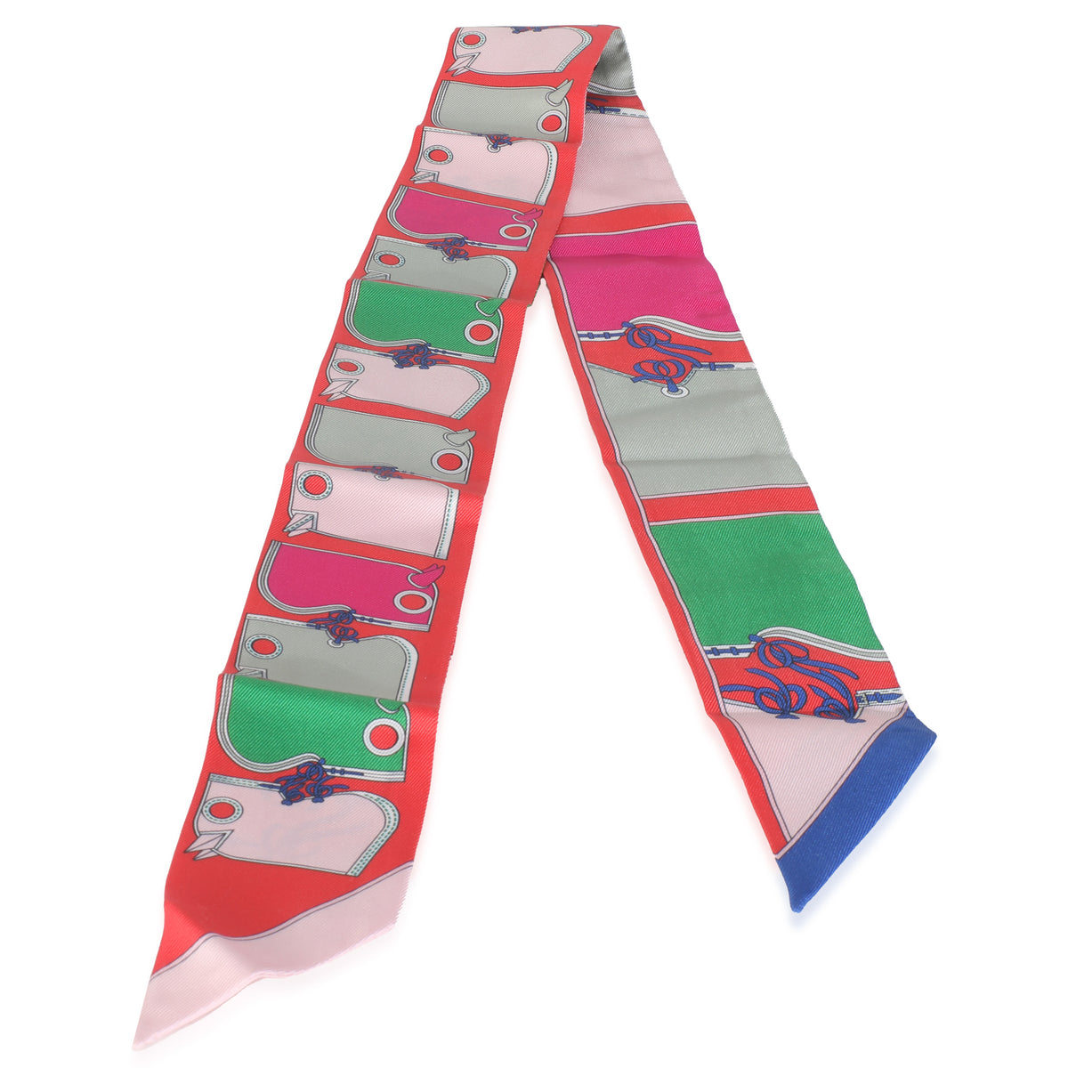 Grenadine Vert Rose Silk Camails Twilly