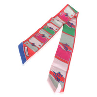 Grenadine Vert Rose Silk Camails Twilly