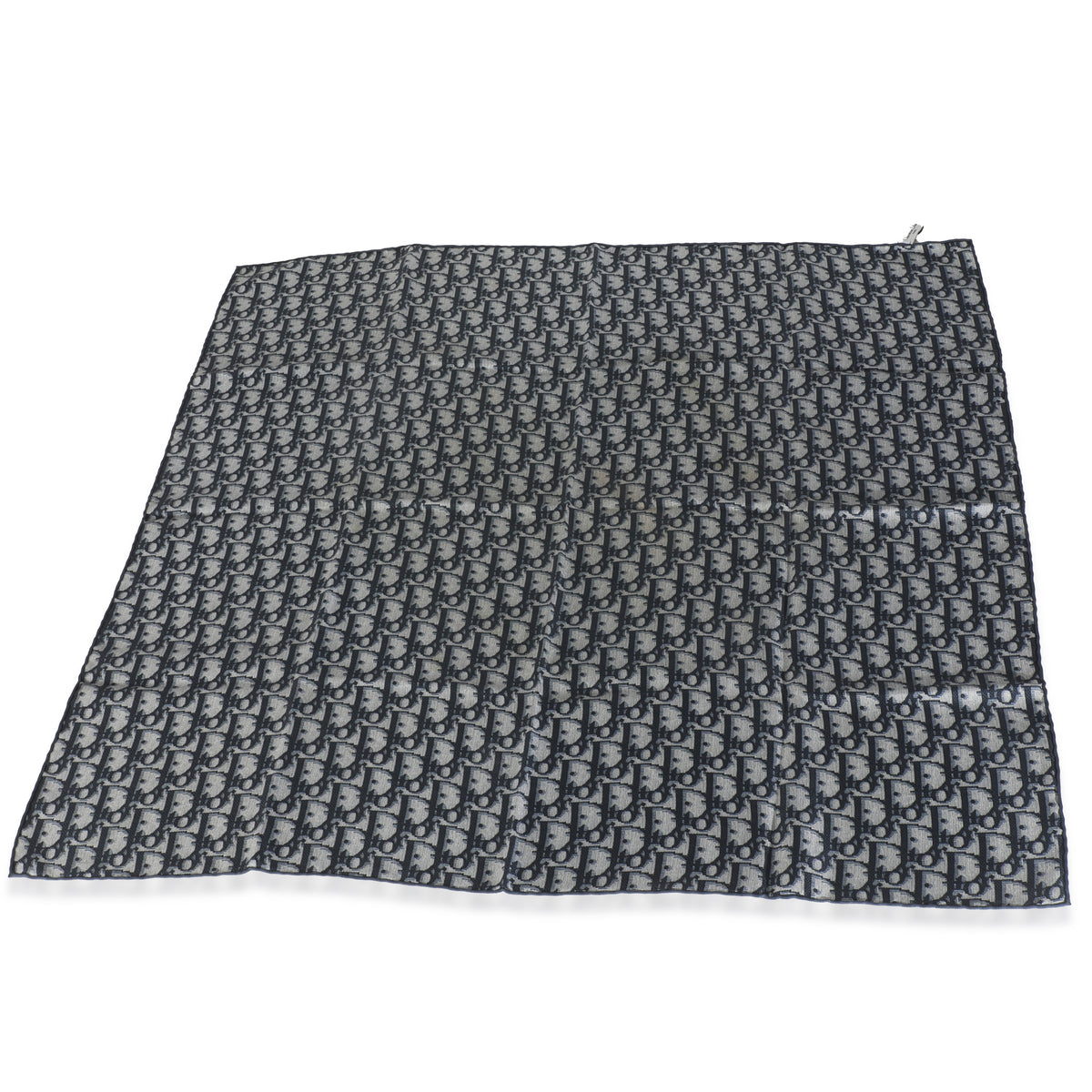 Blue Silk Oblique Square Scarf