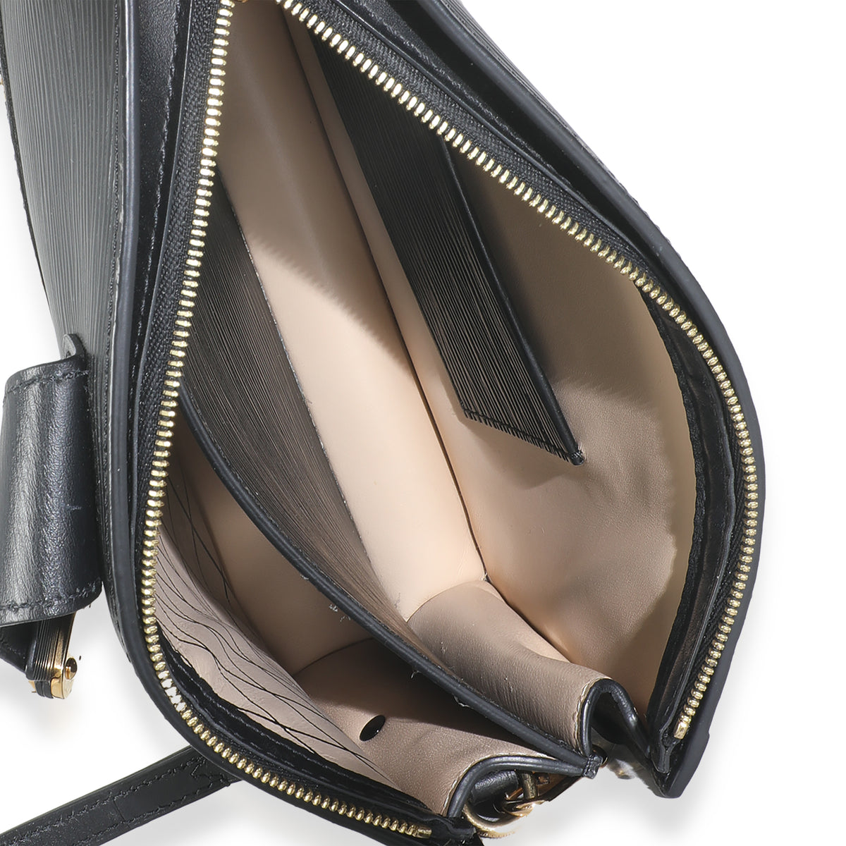 Black Epi Leather Trunk Clutch