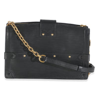Black Epi Leather Trunk Clutch
