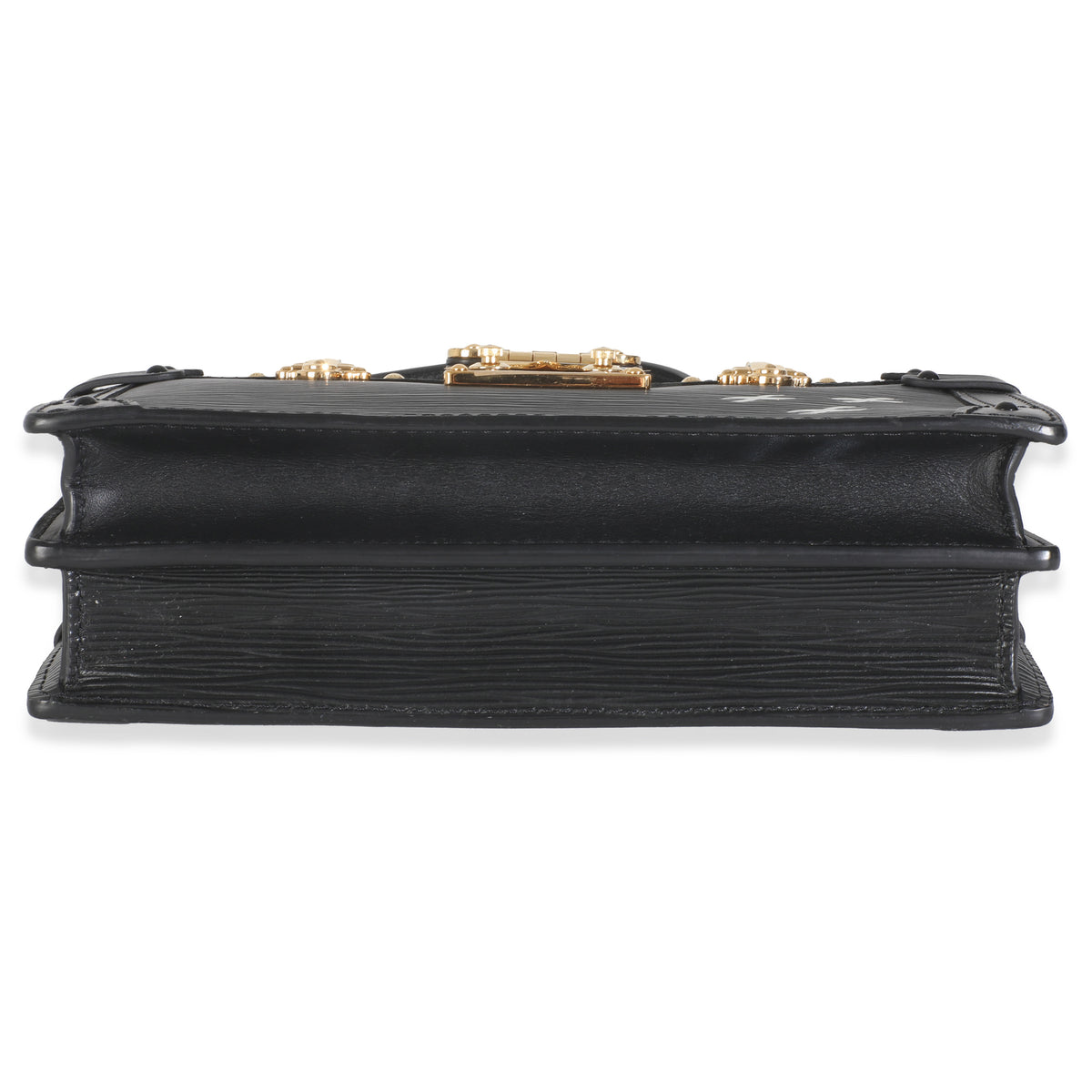 Black Epi Leather Trunk Clutch