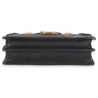 Black Epi Leather Trunk Clutch
