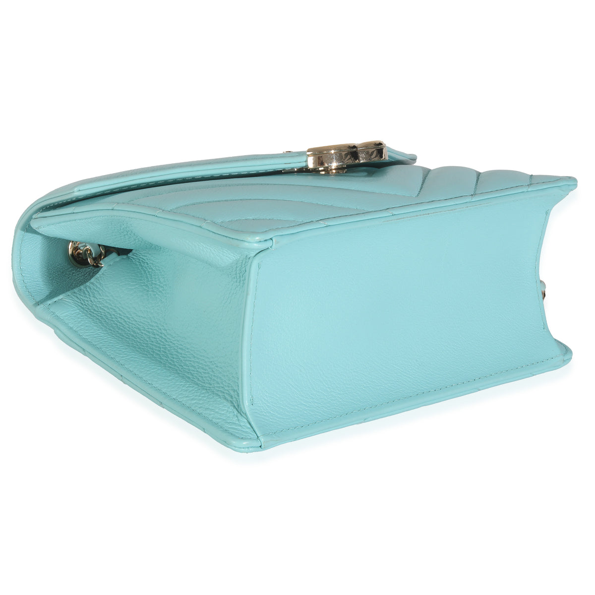 Turquoise Chevron Calfskin Envelope Flap Bag