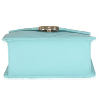 Turquoise Chevron Calfskin Envelope Flap Bag