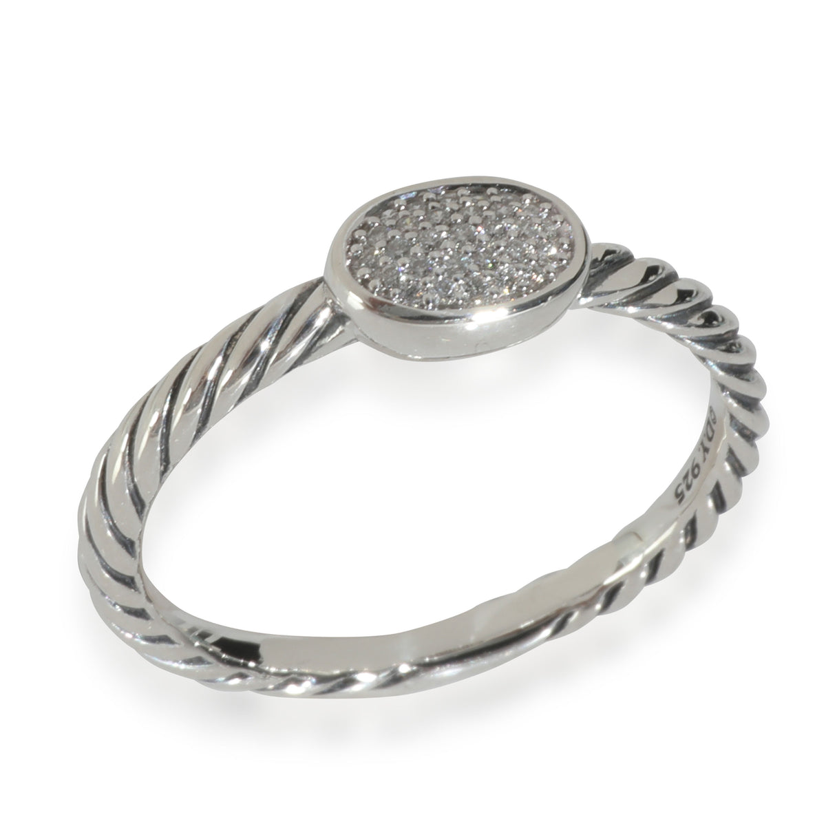 Sterling Silver  Cable Oval Stack Ring
