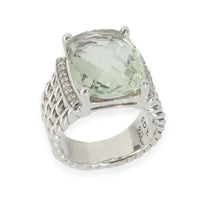 Sterling Silver Prasiolite and Diamond Wheaton Ring