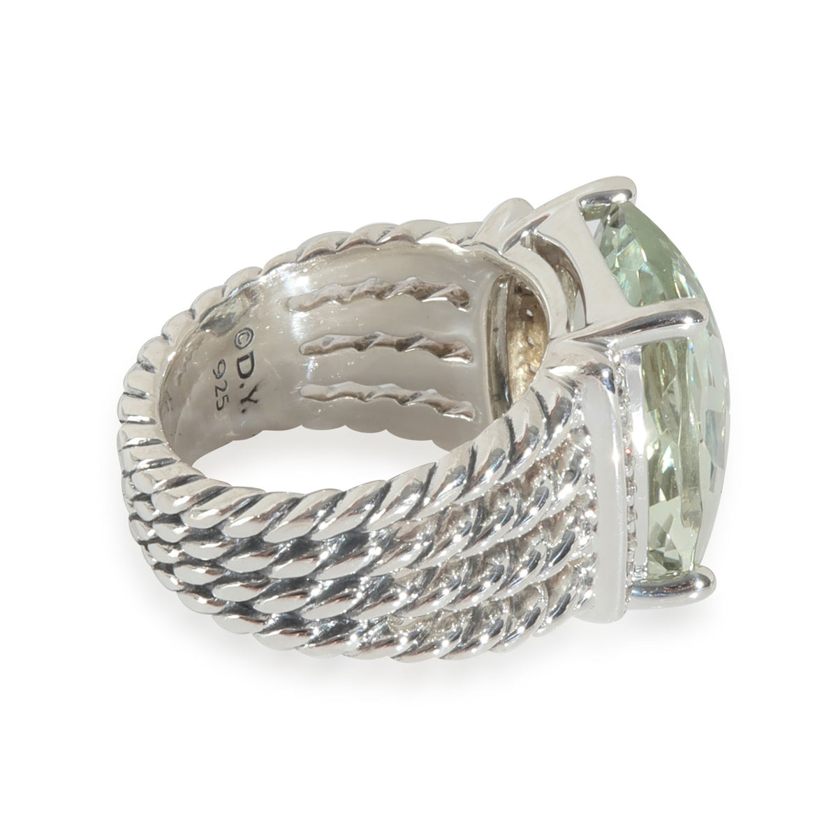 Sterling Silver Prasiolite and Diamond Wheaton Ring