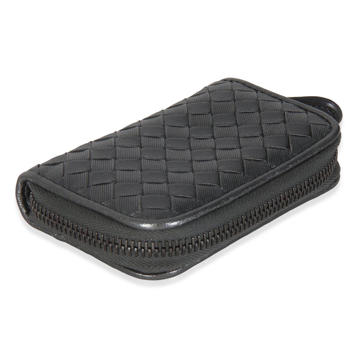 Dark Silver Nappa Intrecciato Card Case
