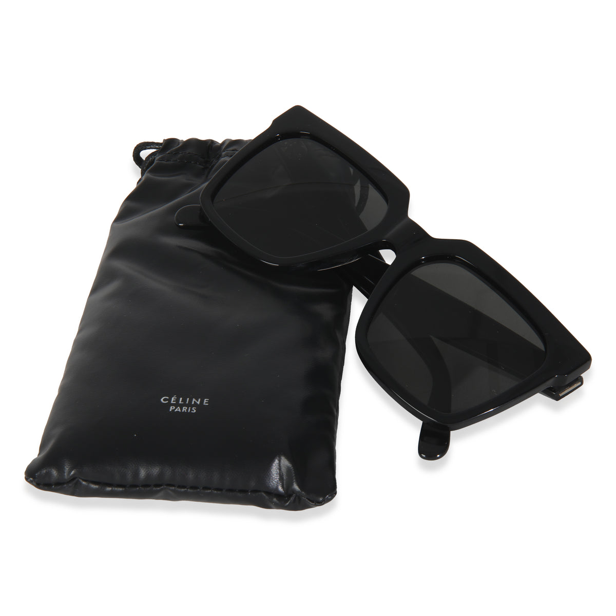 Black Acetate Square Frame Sunglasses
