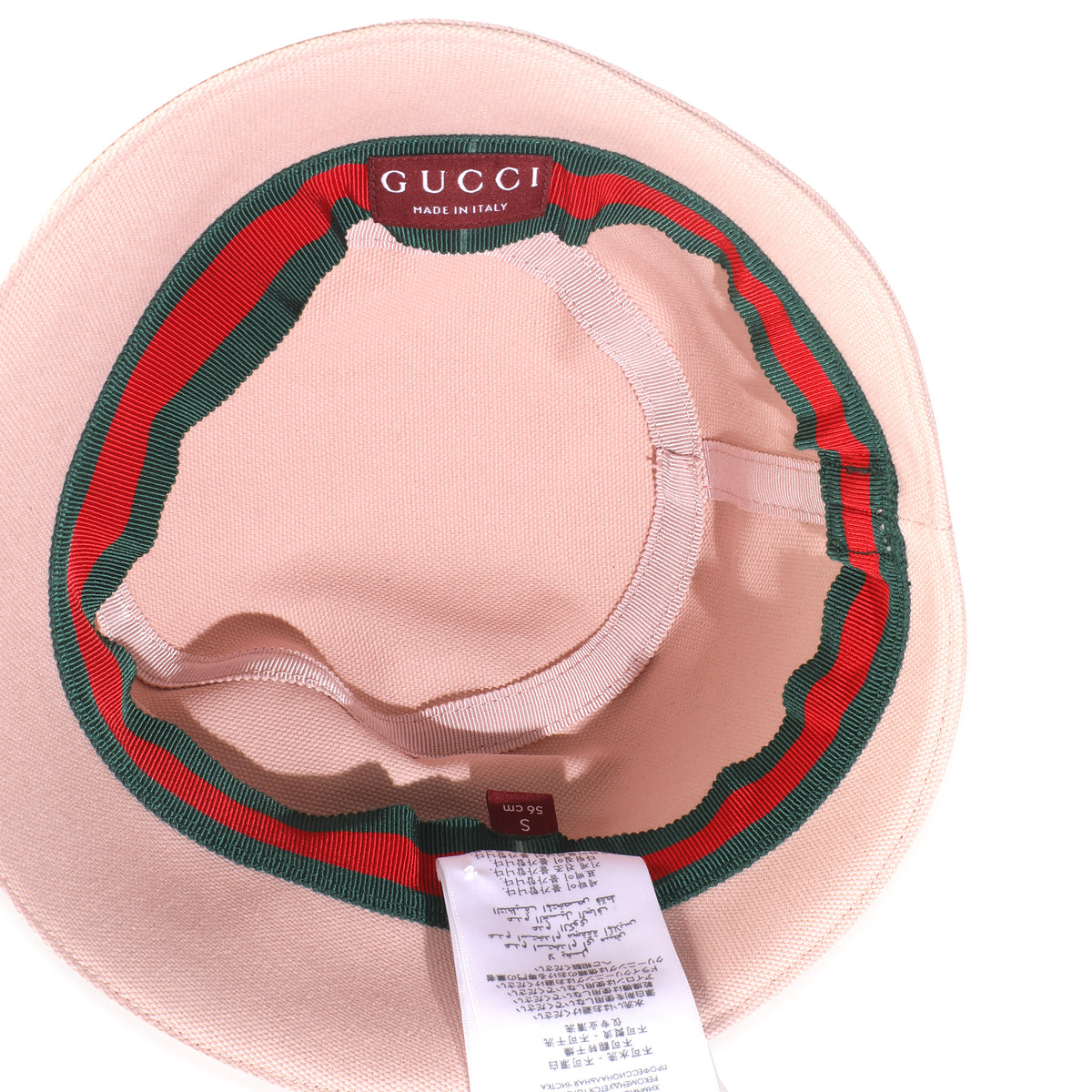 Pink Cotton Gold Logo Bucket Hat