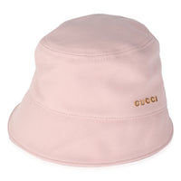 Pink Cotton Gold Logo Bucket Hat