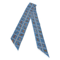 Bleu Moyen Blanc Silk Couvertures Et Tenues Twilly