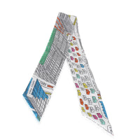 Blanc Vert Multicolore Silk Pantin City Twilly