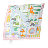 Rose Pale Vert Jaune Silk Horse Club Detail Scarf 45