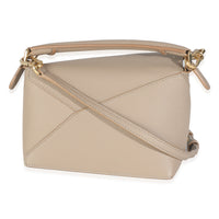 Sand Calfskin Mini Puzzle Edge Bag