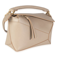 Sand Calfskin Mini Puzzle Edge Bag