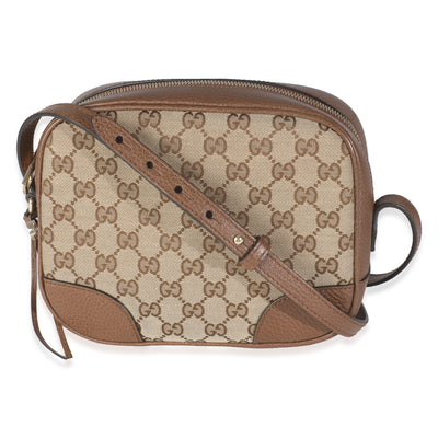 Beige Tobacco GG Canvas Mini Bree Messenger Bag