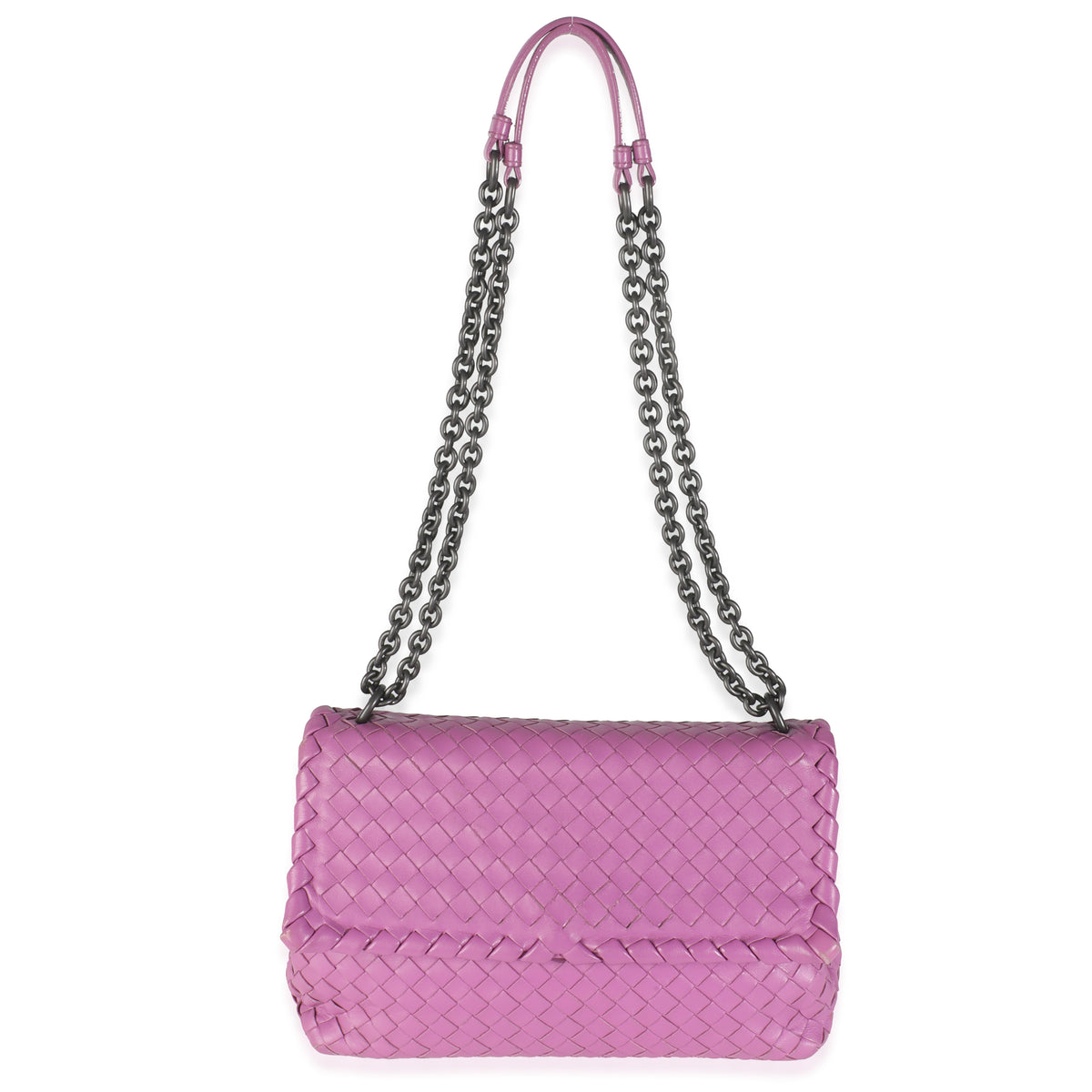 Purple Nappa Intrecciato Lambskin Small Olimpia Chain Bag