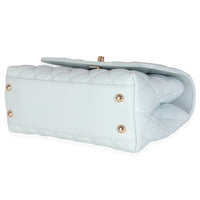 21K Blue Quilted Caviar Mini Coco Handle Flap HandBag