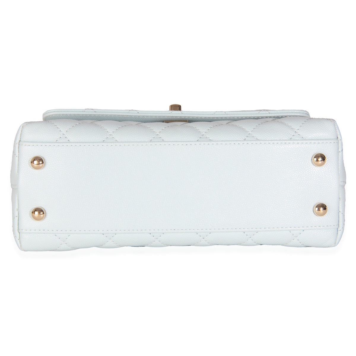 21K Blue Quilted Caviar Mini Coco Handle Flap HandBag