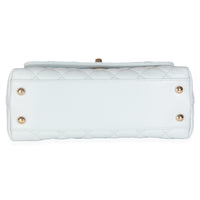 21K Blue Quilted Caviar Mini Coco Handle Flap HandBag