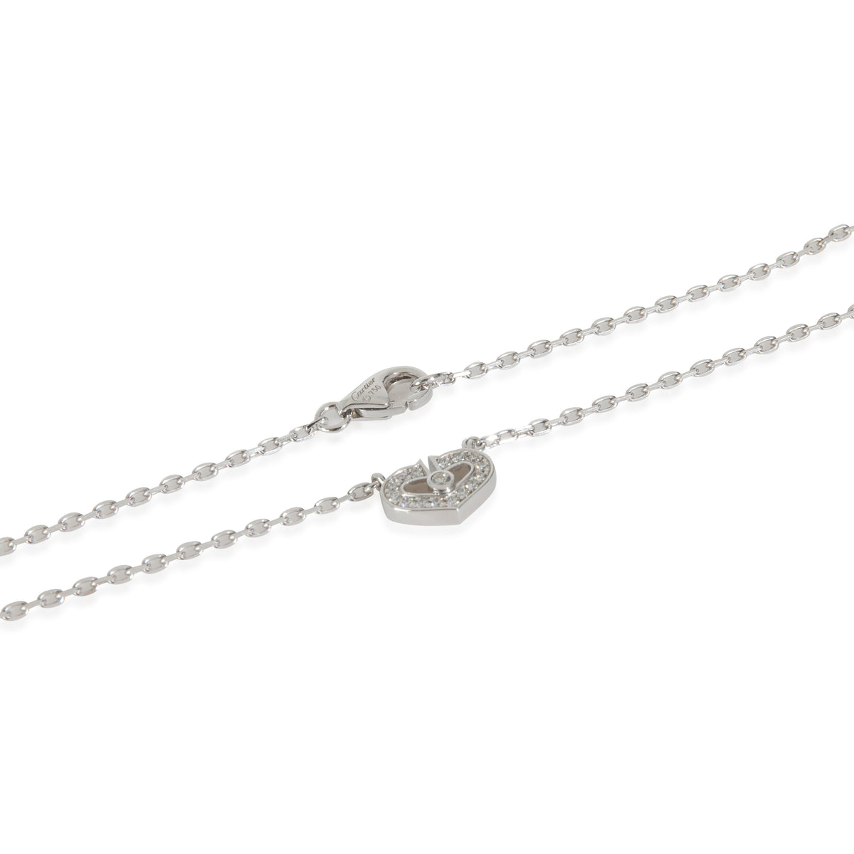 White Gold Diamond C de Cartier Heart Necklace