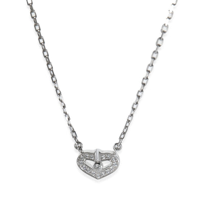 White Gold Diamond C de Cartier Heart Necklace