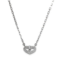 White Gold Diamond C de Cartier Heart Necklace