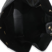 24A Black Quilted Caviar Large Classic Shopping Tote Bag
