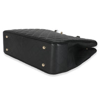 24A Black Quilted Caviar Large Classic Shopping Tote Bag