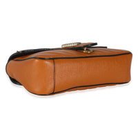 Cognac Calfskin Matelasse Diagonal Small Torchon GG Marmont Shoulder Bag