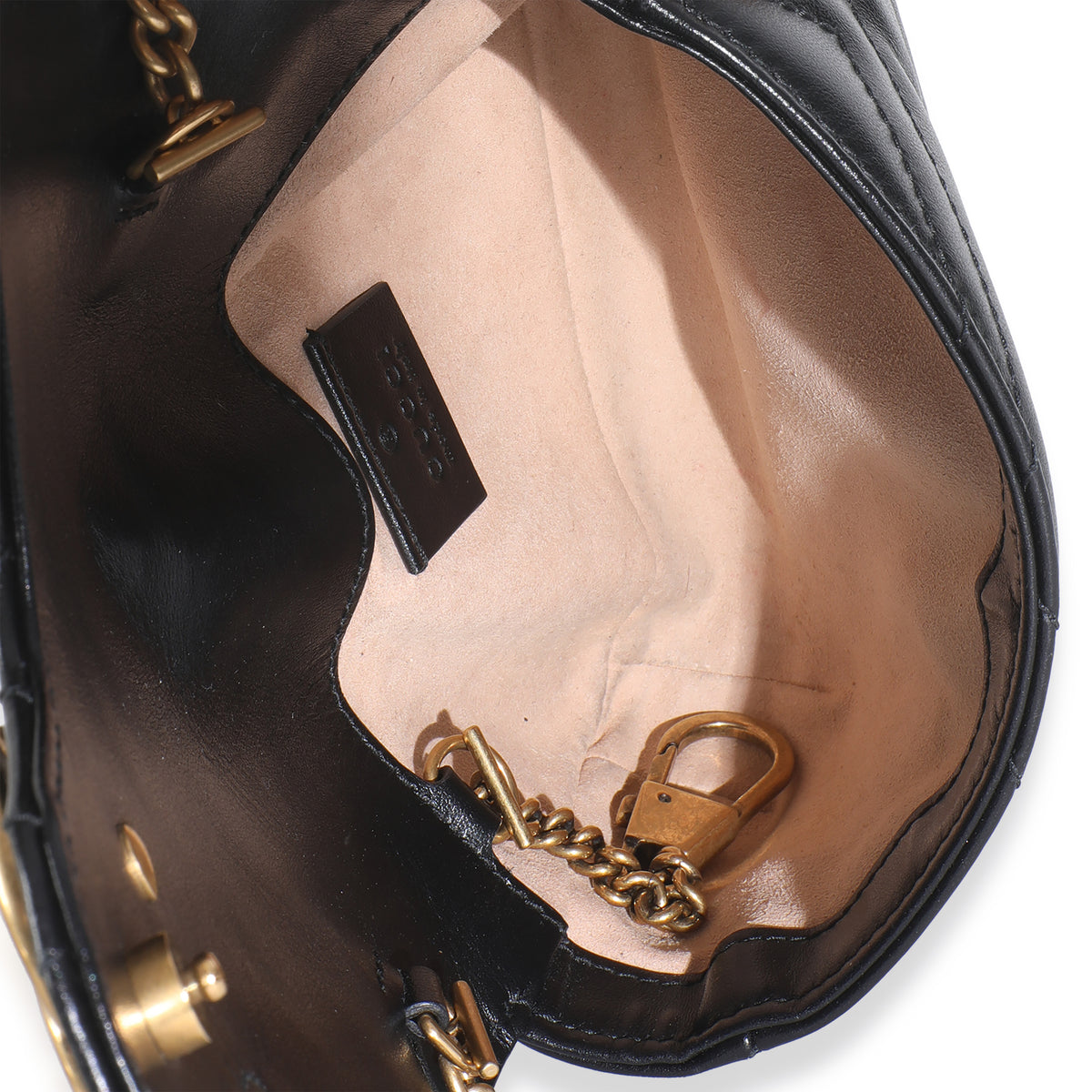 Black Calfskin GG Super Mini Marmont