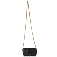 Black Calfskin GG Super Mini Marmont