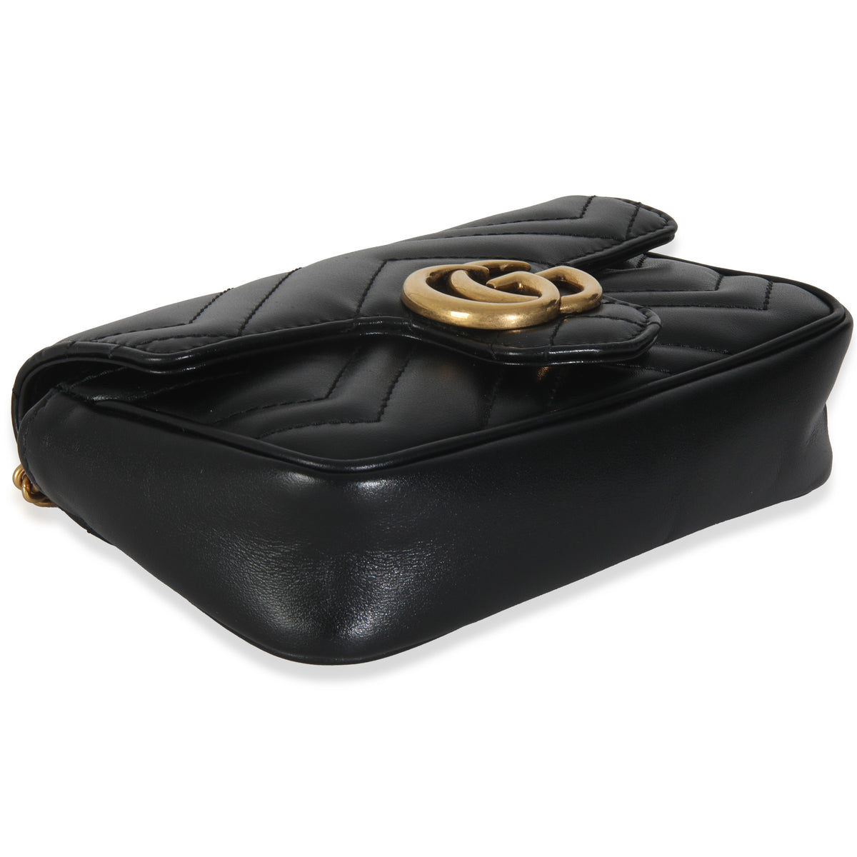 Black Calfskin GG Super Mini Marmont