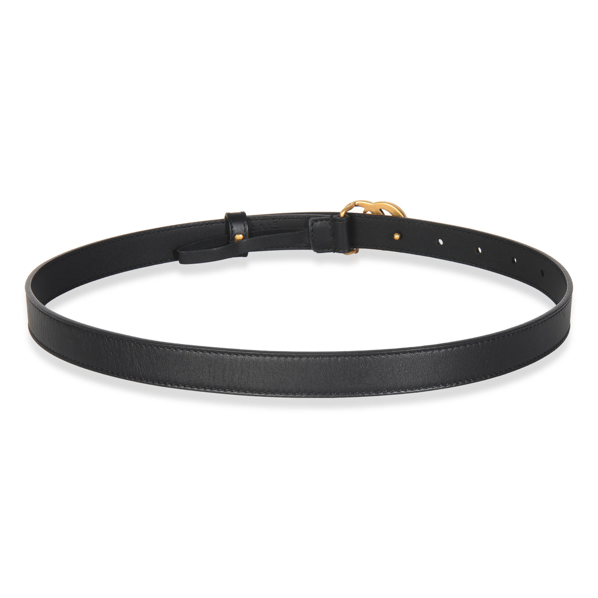 Black Calfskin Thin Interlocking G Marmont Belt 70/28185