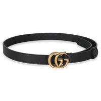 Black Calfskin Thin Interlocking G Marmont Belt 70/28185