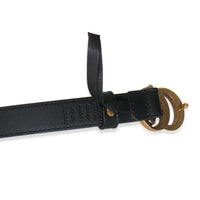 Black Calfskin Thin Interlocking G Marmont Belt 70/28185