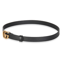 Black Calfskin Thin Interlocking G Marmont Belt 70/28185
