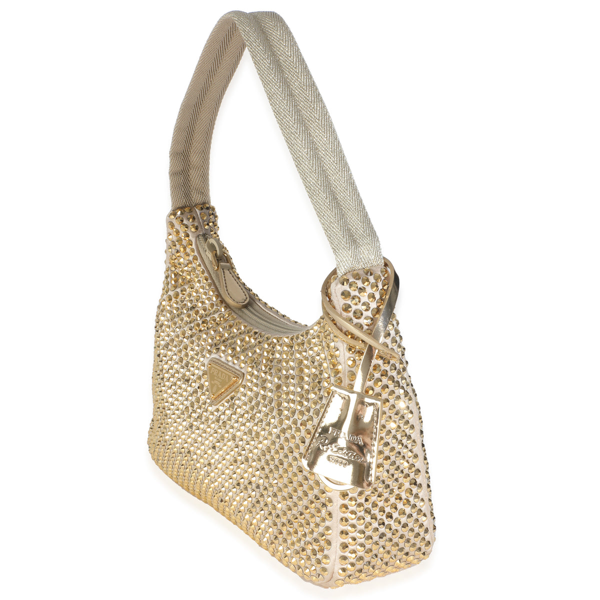 Ananas Satin Crystal Mini Re-Edition 2000 Bag