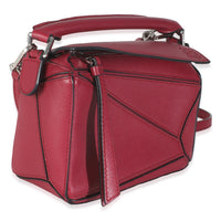 Raspberry Calfskin Mini Puzzle Bag