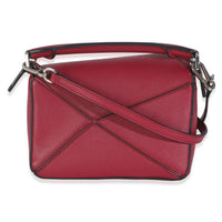 Raspberry Calfskin Mini Puzzle Bag