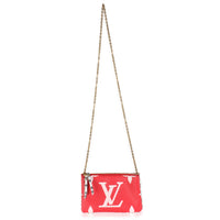 Rouge Monogram Giant Canvas Double Zip Pochette