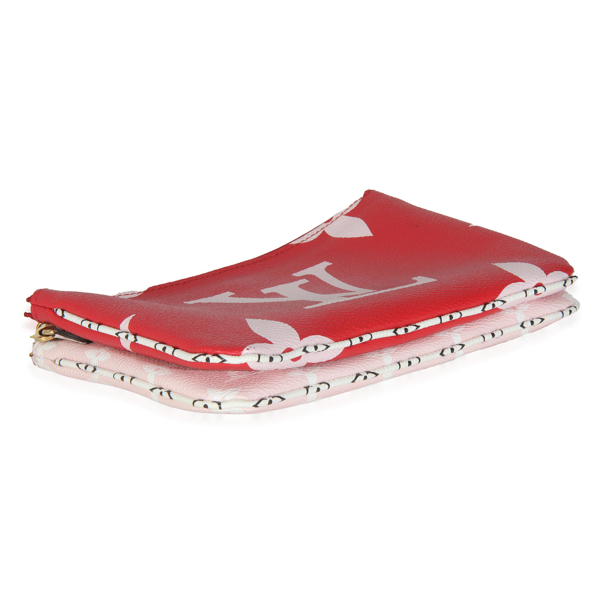 Rouge Monogram Giant Canvas Double Zip Pochette