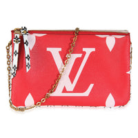 Rouge Monogram Giant Canvas Double Zip Pochette