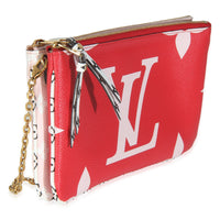 Rouge Monogram Giant Canvas Double Zip Pochette