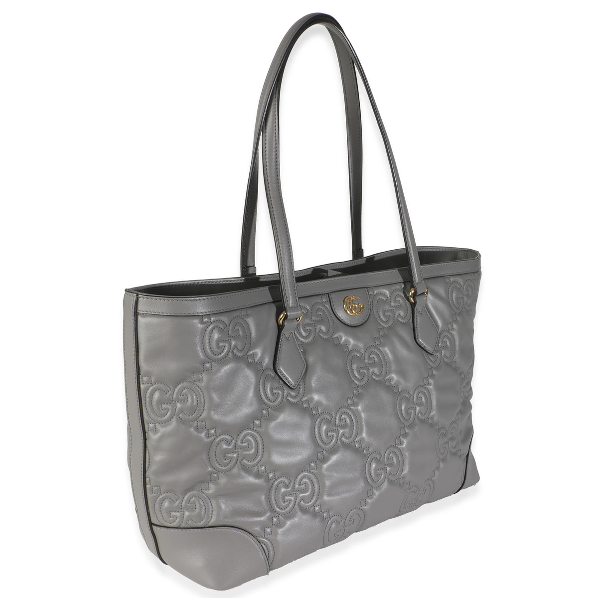 Grey GG Matelasse Calfskin Medium Ophidia Tote